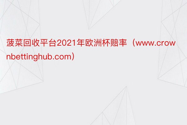 菠菜回收平台2021年欧洲杯赔率（www.crownbettinghub.com）